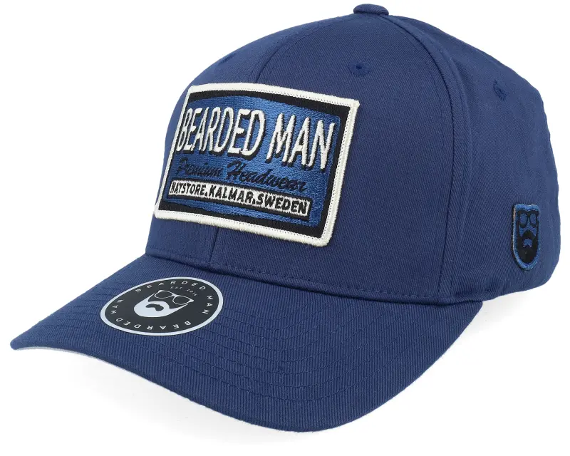 Bearded Man Logo Off White/Blue Navy Flexfit online
