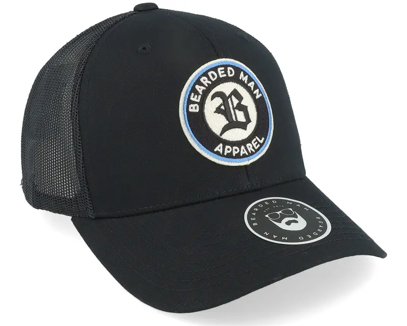 Bearded Man Old English B Patch Black Trucker online