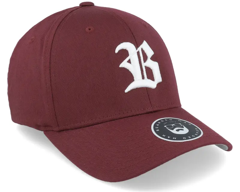 Bearded Man Old English B White On Maroon Flexfit online