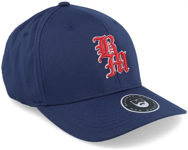 Bearded Man Old English Logo White On Navy Flexfit online