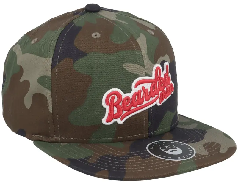 Bearded Man Retro Logo Script Patch Camo Snapback online
