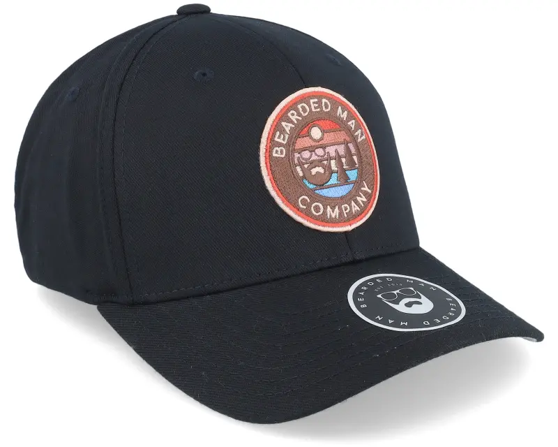 Bearded Man Retro Sunset Patch Black Flexfit online