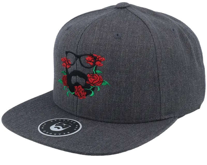 Bearded Man Rose Logo Dark Heather Grey Snapback online