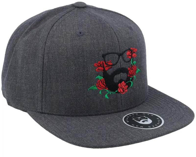 Bearded Man Rose Logo Dark Heather Grey Snapback online