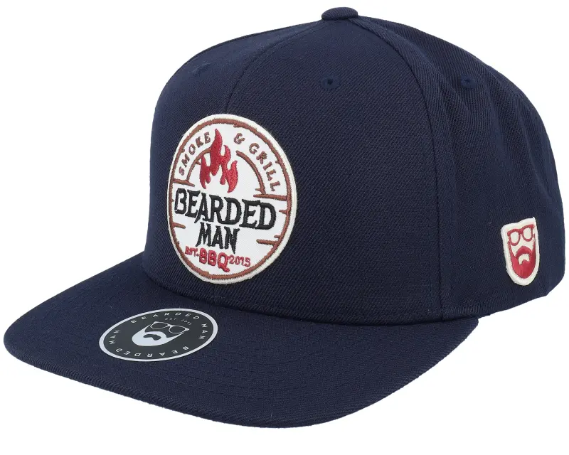Bearded Man Smoke Grill Bbq Logo Dark Navy/Dark Navy Snapback online