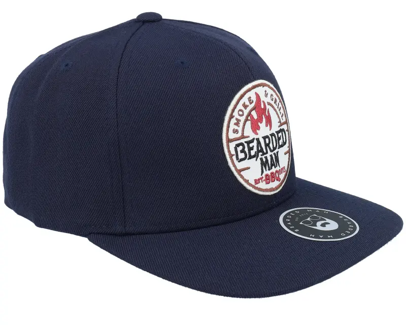 Bearded Man Smoke Grill Bbq Logo Dark Navy/Dark Navy Snapback online
