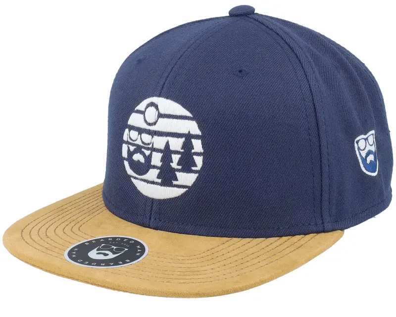 Bearded Man Sunset White Logo Navy/Suede Snapback online