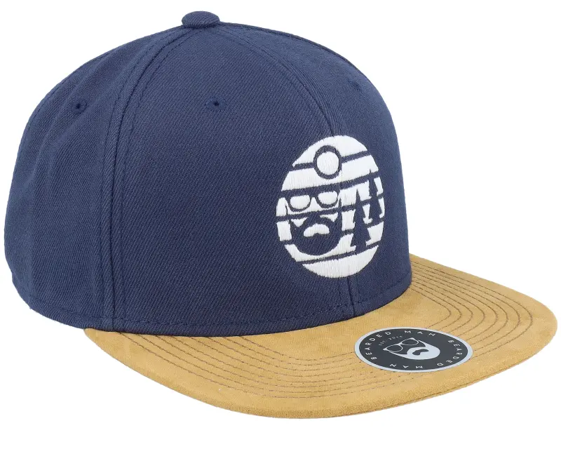 Bearded Man Sunset White Logo Navy/Suede Snapback online