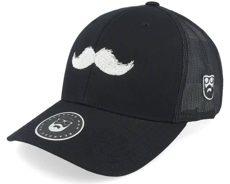 Bearded Man White Moustache Movember Black A-Frame Trucker online