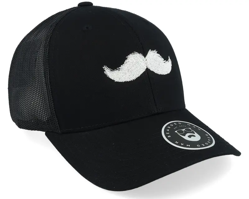Bearded Man White Moustache Movember Black A-Frame Trucker online