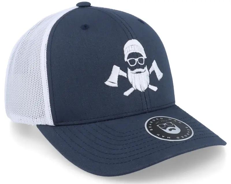 Bearded Man Wild Life Axe Logo 2-tone Navy/White Trucker online