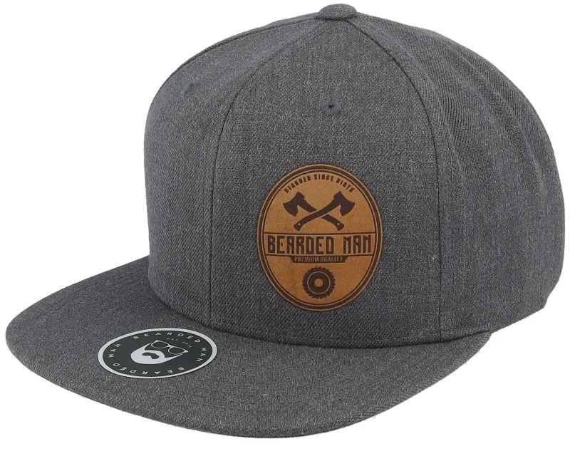 Bearded Man Wood Work Emblem Classic Dark Heather Grey Snapback online