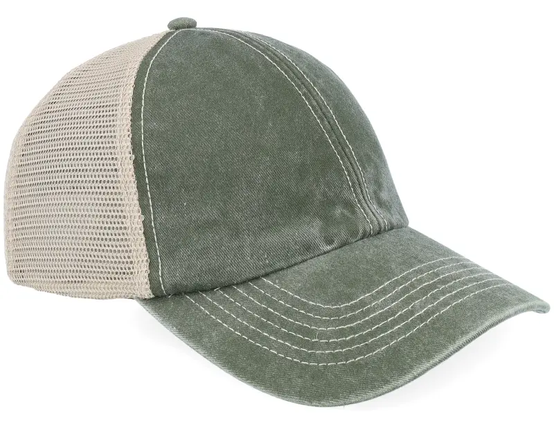 Beechfield Blank Olive/Stone Vintage Washed Trucker online