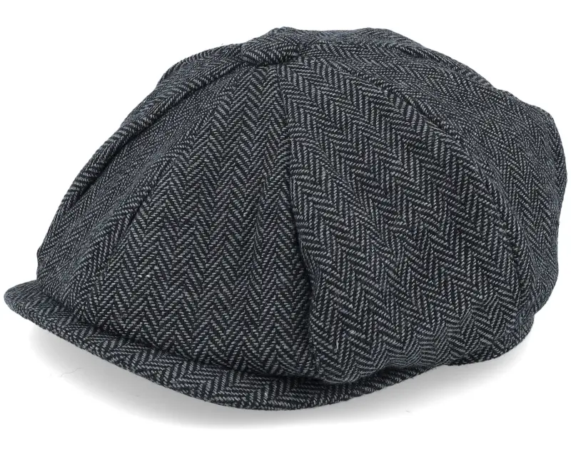 Beechfield Charcoal Heringbone Heritage Bakerboy Flat Cap online