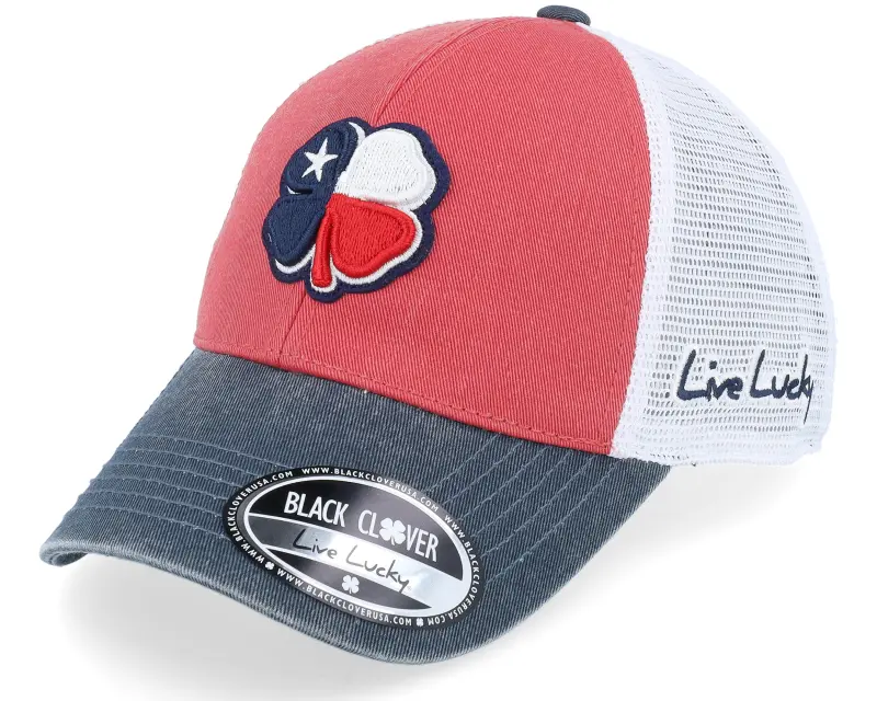 Black Clover Texas Two Tone Vintage Red/Navy/White Mesh Trucker online