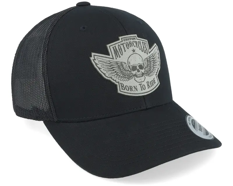 Born To Ride Custom Motorcycles Grey Patch Black Trucker online