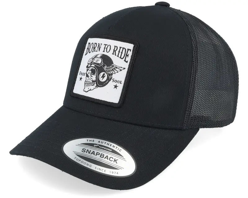 Born To Ride Free Soul Skull Patch Black Trucker online