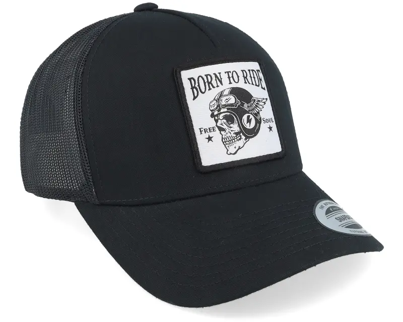 Born To Ride Free Soul Skull Patch Black Trucker online