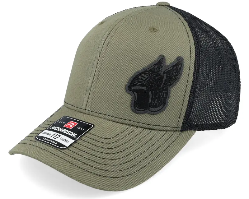 Born To Ride Live Fast Helmet Black Patch Loden/Black Trucker online