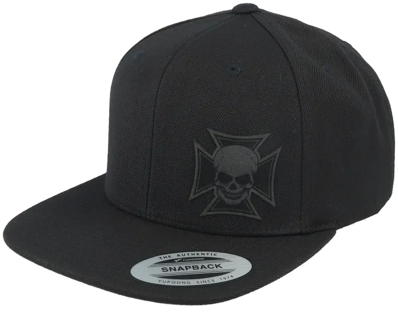 Born To Ride Maltese Cross Skull Black Patch Black Snapback online