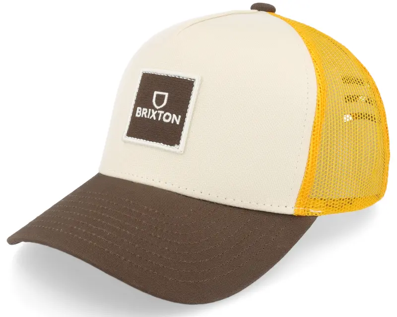Brixton Alpha Block X C Medium Profile Golden Glow/Off White/Deep Brown Trucker online