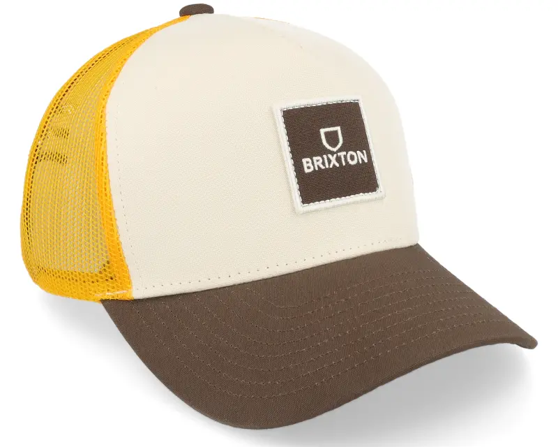 Brixton Alpha Block X C Medium Profile Golden Glow/Off White/Deep Brown Trucker online