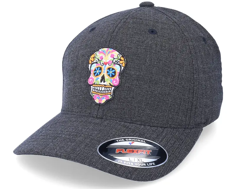 Calaveras Flowers Skull Patch Melange Grey – Flexfit online