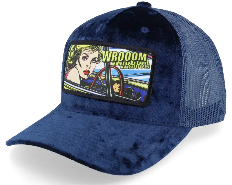 Calza Pennello Girl Driving Pop Art Velvet Navy A-Frame Trucker online