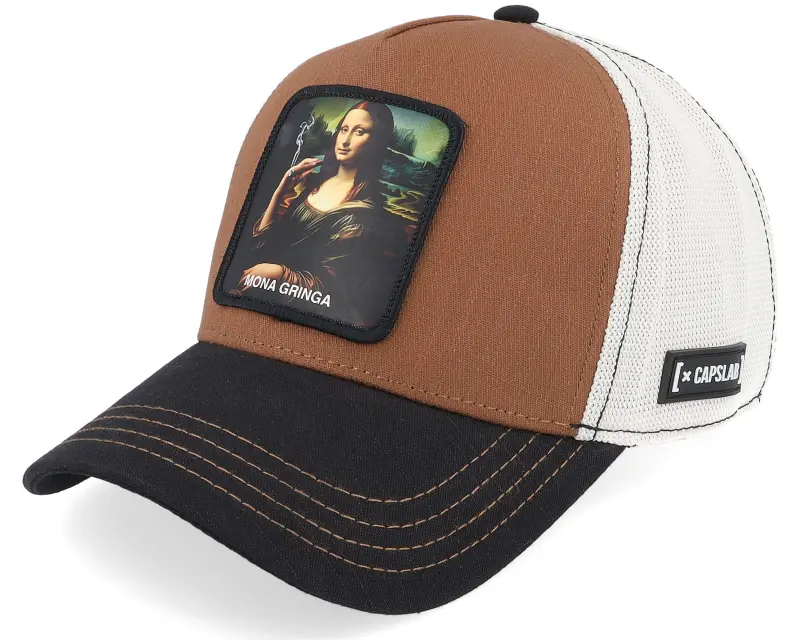 Capslab Art Mona Chica White/Brown/Black A-Frame Trucker online