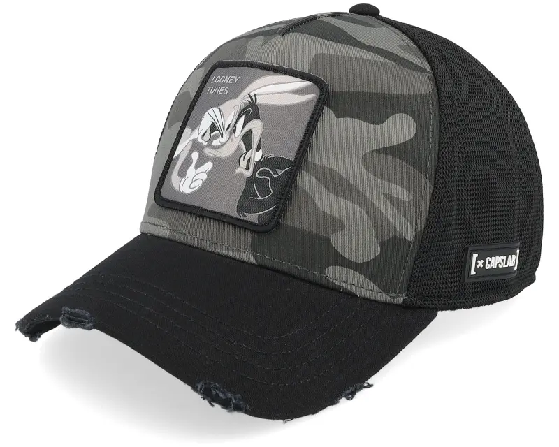 Capslab Looney Tunes Bugs Bunny Daffy Duck Black/Camouflage A-Frame Trucker online