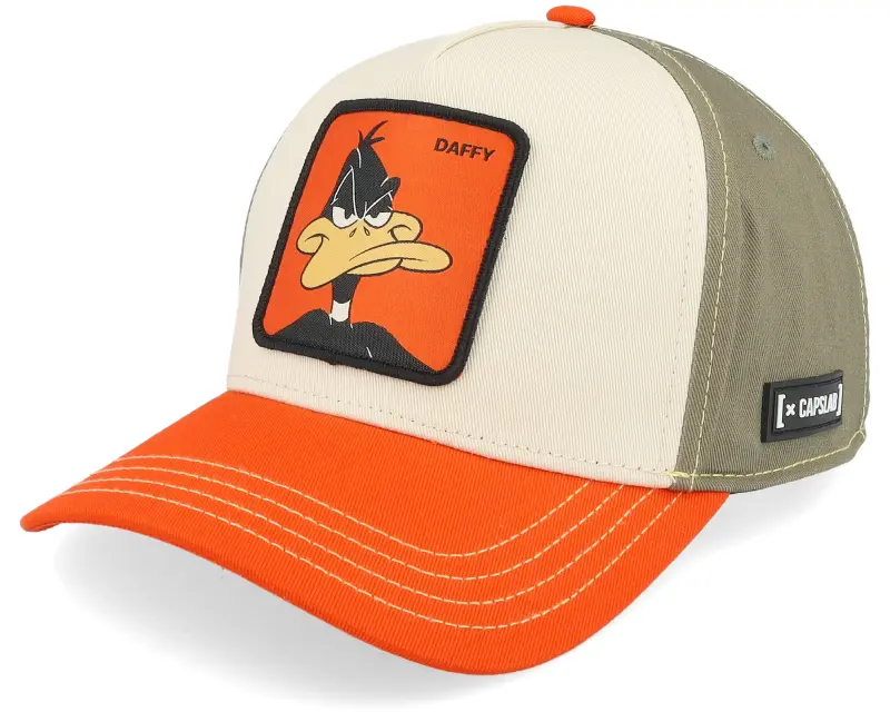 Capslab Looney Tunes Daffy Duck Grey/Beige/Red A-Frame Trucker online
