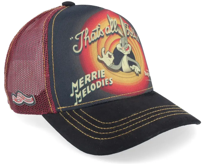 Capslab Looney Tunes Thats All Folks! Black/Maroon Trucker online