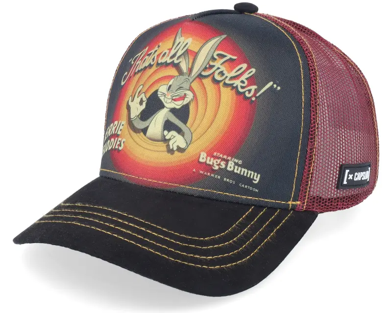 Capslab Looney Tunes Thats All Folks! Black/Maroon Trucker online