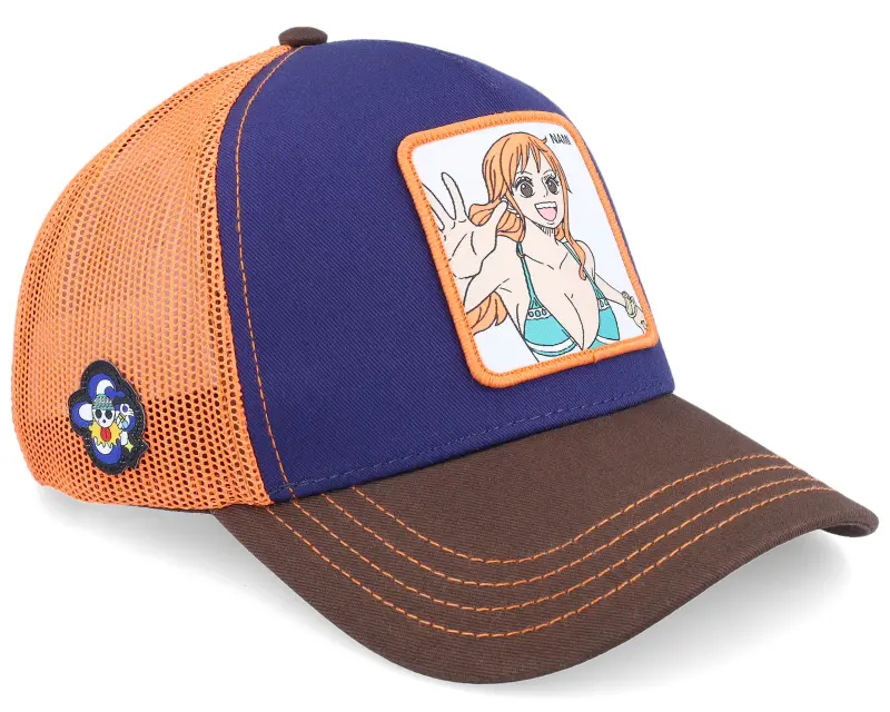Capslab One Piece Nami Blue/Orange/Brown A-Frame Trucker online