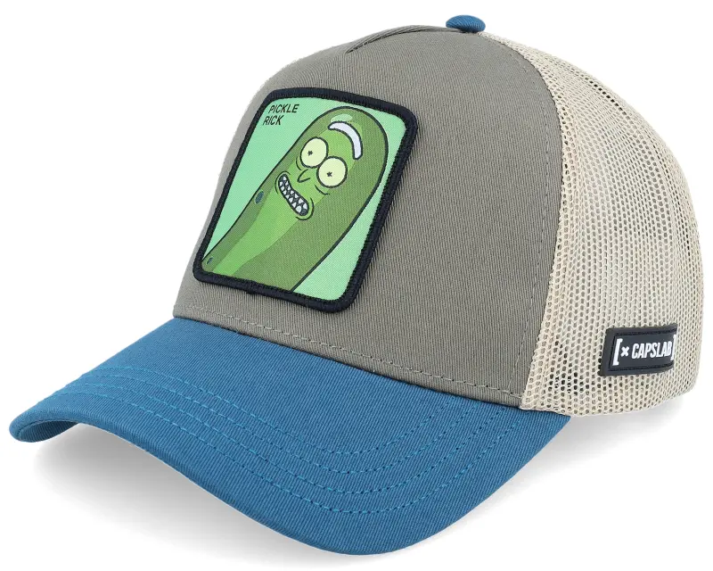Capslab Rick & Morty Pickle Rick Beige/Grey/Blue A-Frame Trucker online