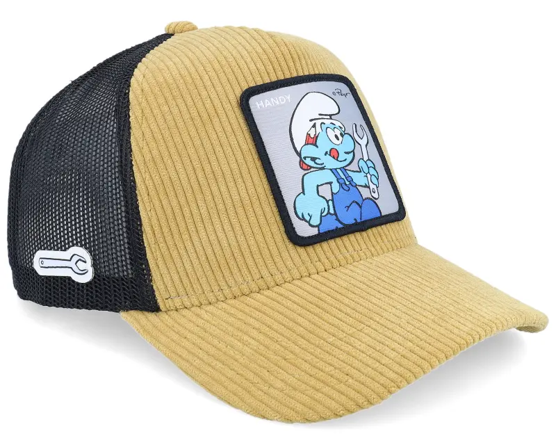 Capslab Smurfs Handy Corduroy Khaki/Black A-Frame Trucker online