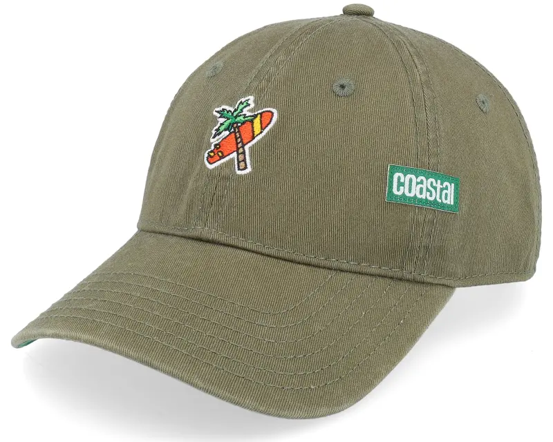 Coastal Curved Visor Palm Cross Olive Dad Cap online