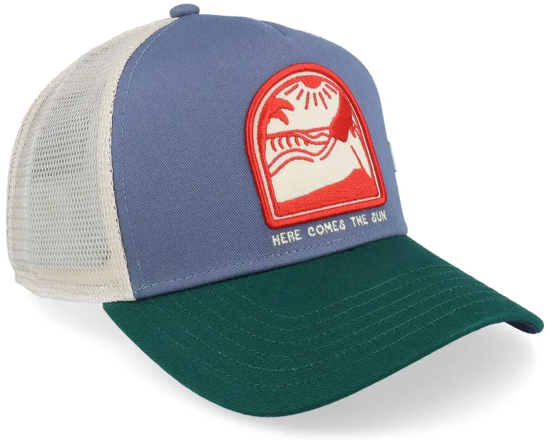 Coastal Hft Comes The Sun Beige/Bluegrey/Green A-Frame Trucker online