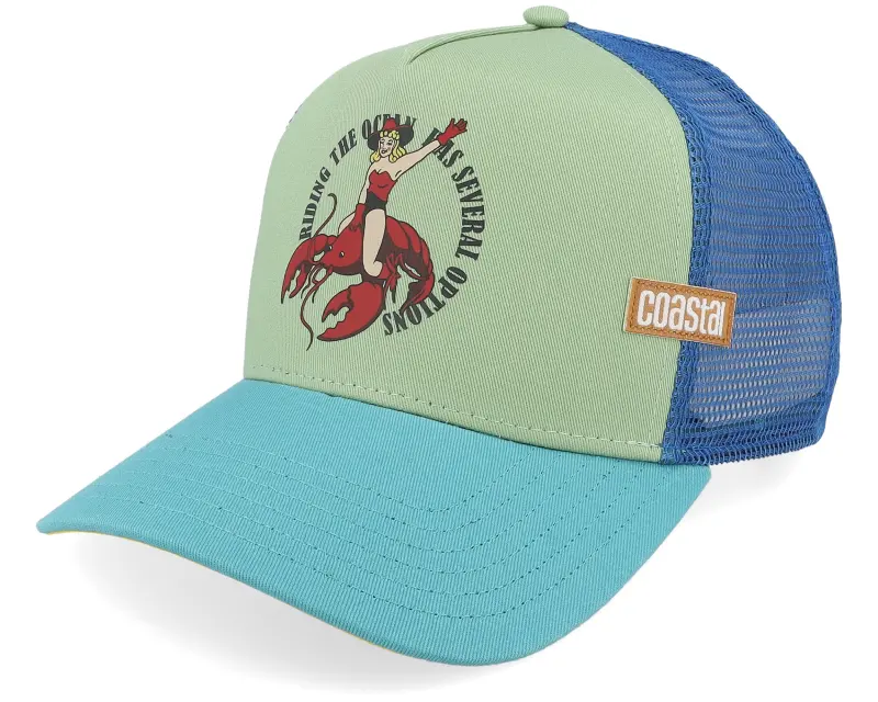 Coastal Hft Cowgirl Option Olive/Blue A-Frame Trucker online