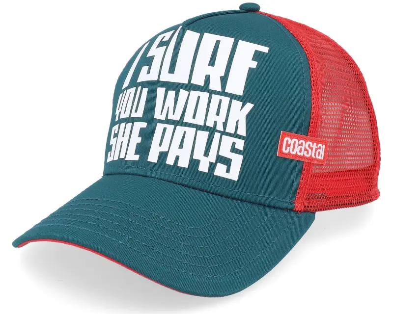 Coastal Hft She Pays Red/Petrol A-Frame Trucker online