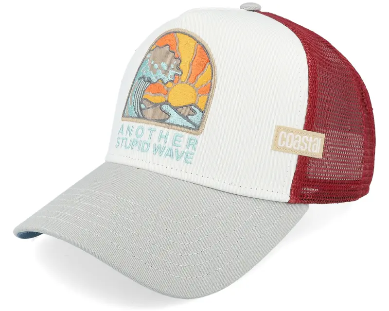 Coastal Hft Stupid Wave Red/White/Grey A-Frame Trucker online