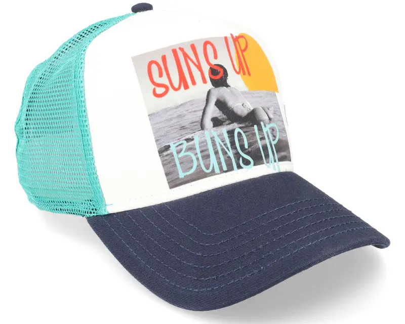 Coastal Sun’s Up White/Navy/Turquoise Trucker online