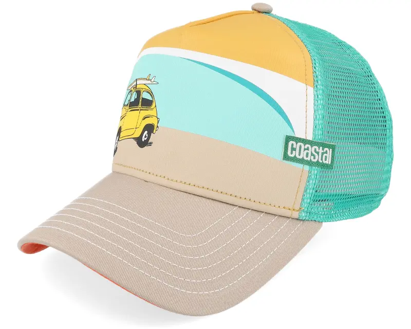 Coastal Surfy Car Khaki/Orange A-Frame Trucker online
