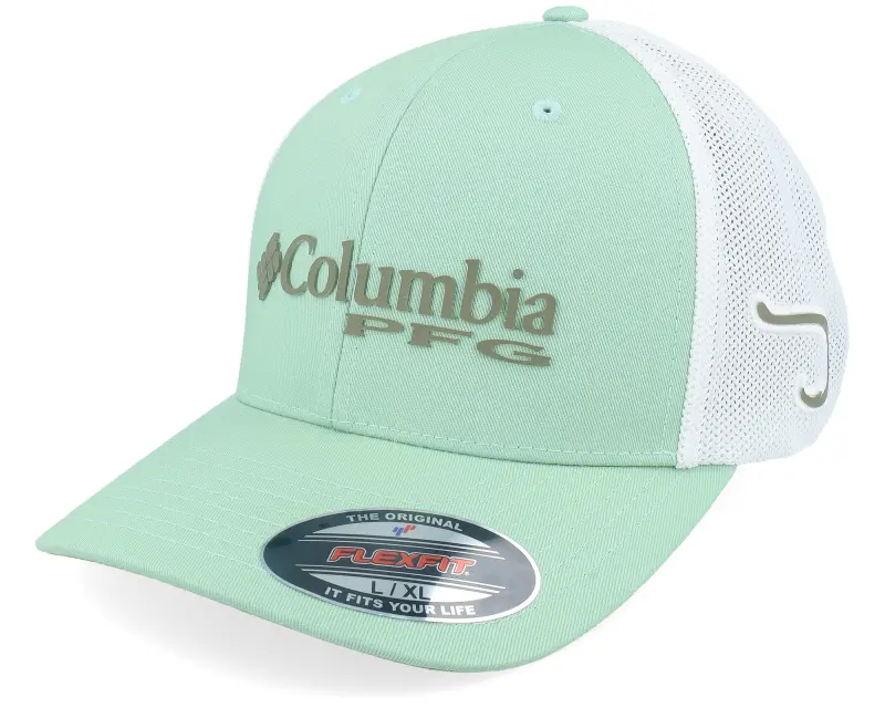 Columbia Logo Mesh Ball Cap Misty Jade/White Mesh Flexfit online