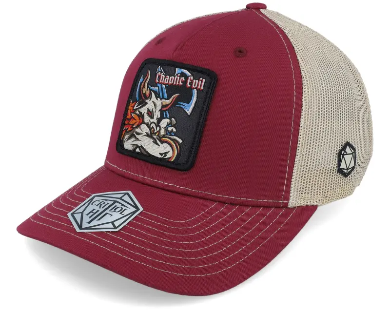 Critiql Hit Chaotic Evil Box Patch Maroon/Khaki Trucker online