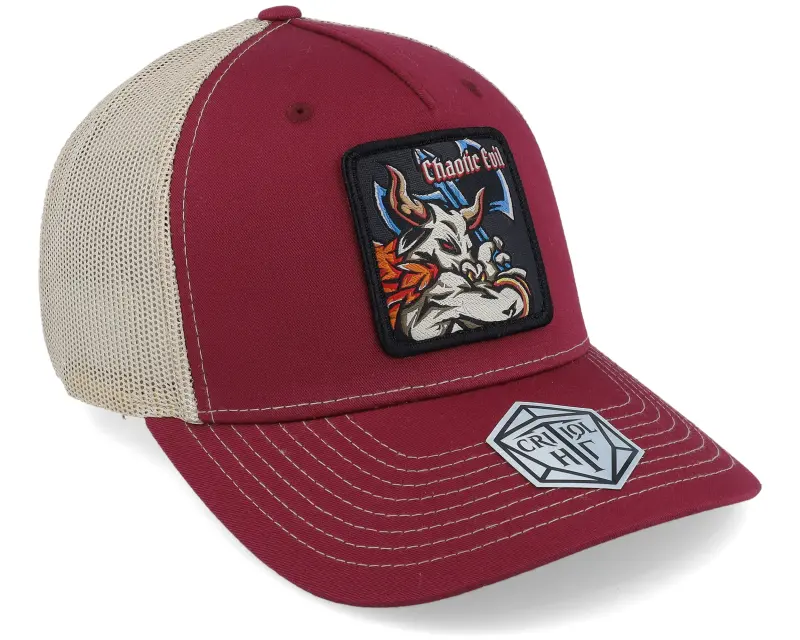 Critiql Hit Chaotic Evil Box Patch Maroon/Khaki Trucker online
