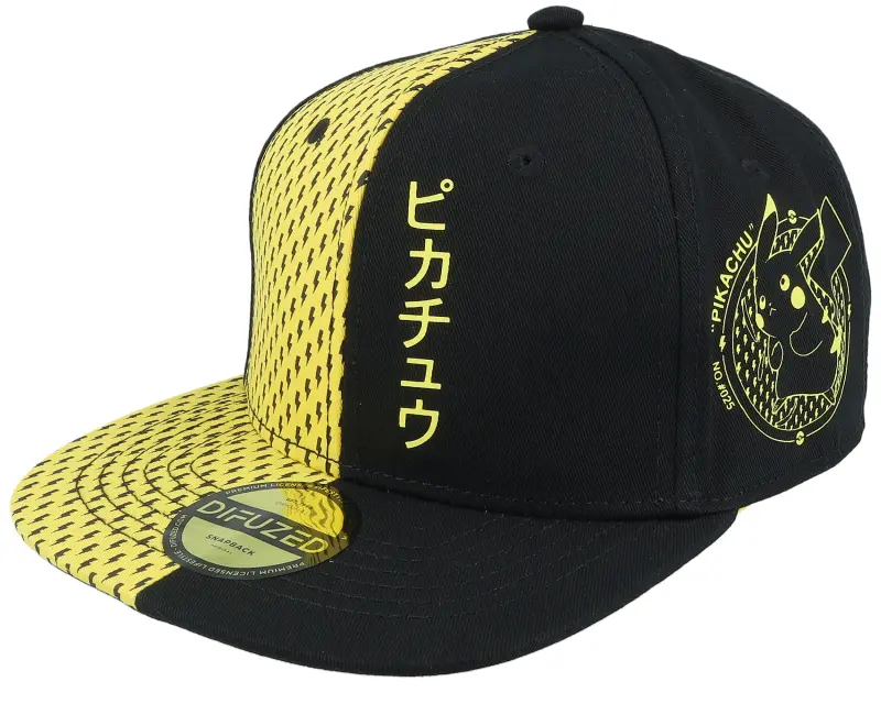 Difuzed Pokémon Block Pikachu Black Snapback online