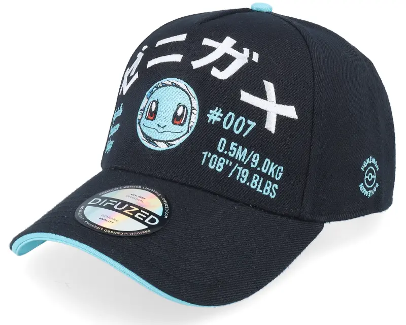Difuzed Pokémon Embroidered Squirtle Black Adjustable online