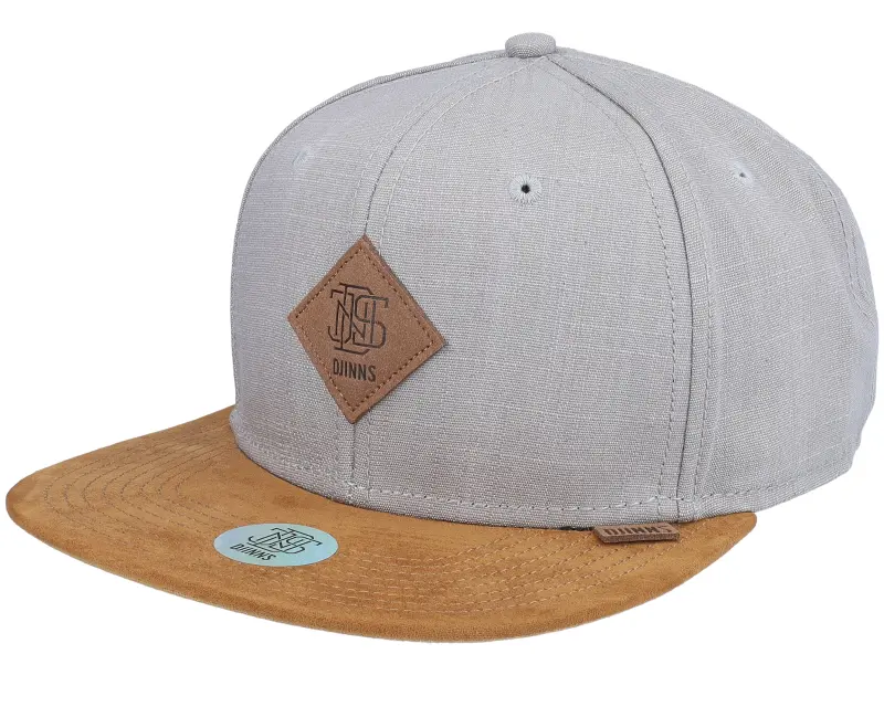 Djinns 6 Panel Cap Linen 2015 Grey/Suede Snapback online