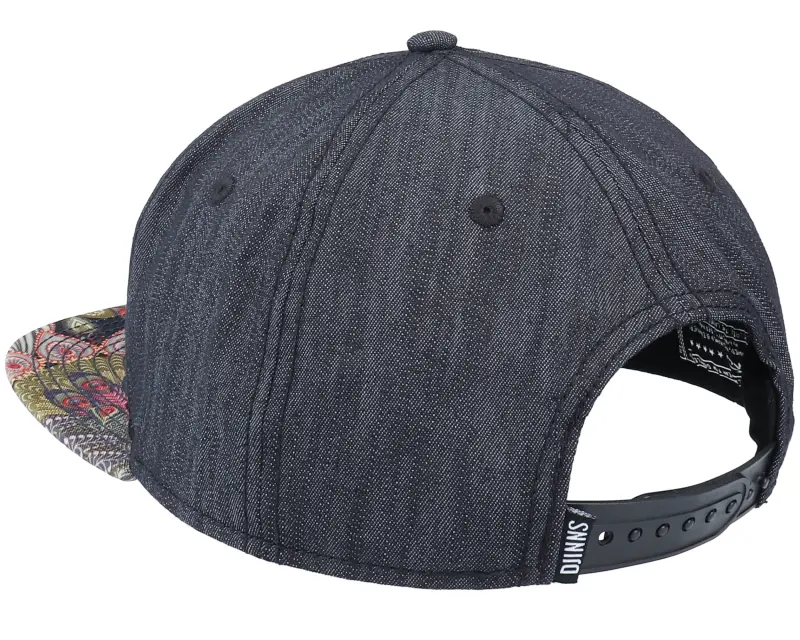 Djinns 6 Panel Peacock Linen Rev. Black Snapback online